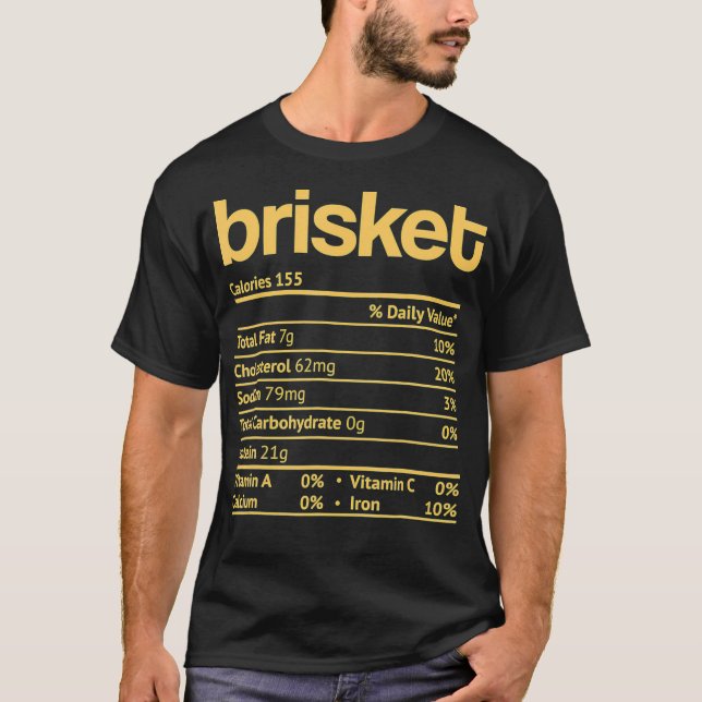 Brisket Nutrition Facts Funny Thanksgiving Jewish T Shirt (Framsida)
