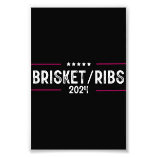 Brisket Revben 2024 BBQ Grillning Politisk Val Fototryck