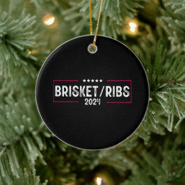 Brisket Ribs 2024 BQ Barbecue Politiskt val Julgransprydnad Keramik