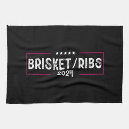 Brisket Ribs 2024 BQ Barbecue Politiskt val Kökshandduk