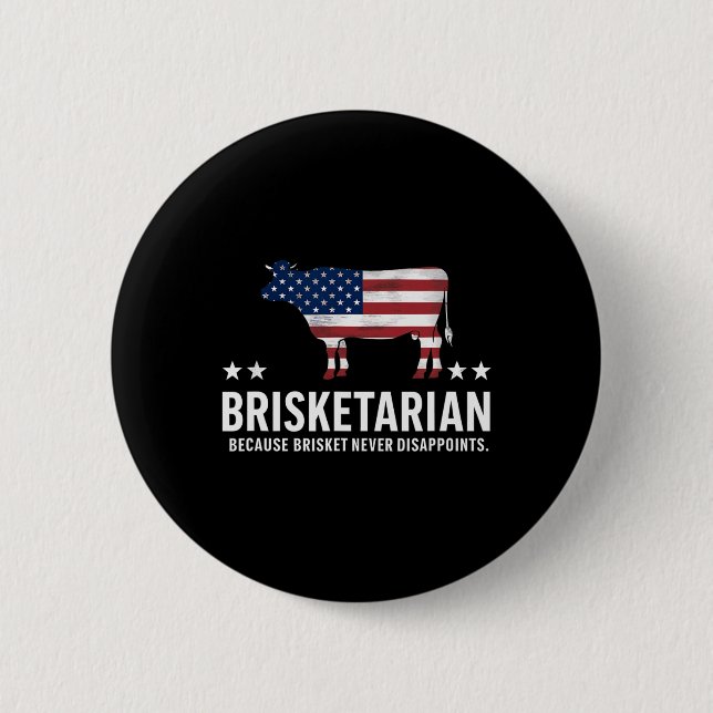 Brisketarian Brisket Bbq För manar Funny Manar Byr Knapp (Framsida)