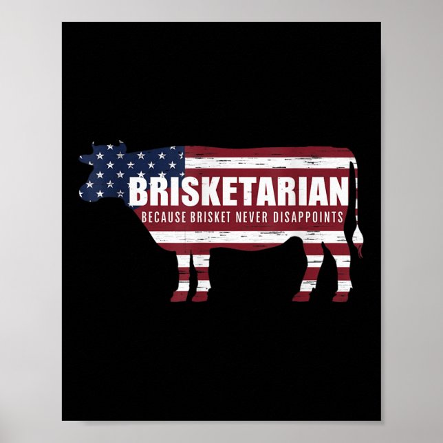 Brisketarian Brisket Bbq Humor Crude Barbecue Poster (Framsidan)