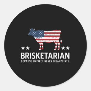 Brisketarian Brisket Bbq Kött Humor Bbq Manar Runt Klistermärke