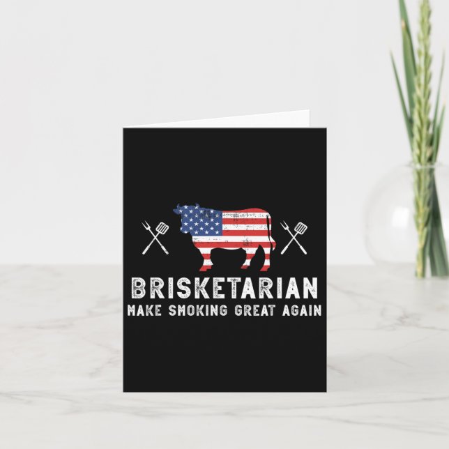 Brisketarian Gör rökning Underbar igen, Brisket Kö Kort (Framsida)
