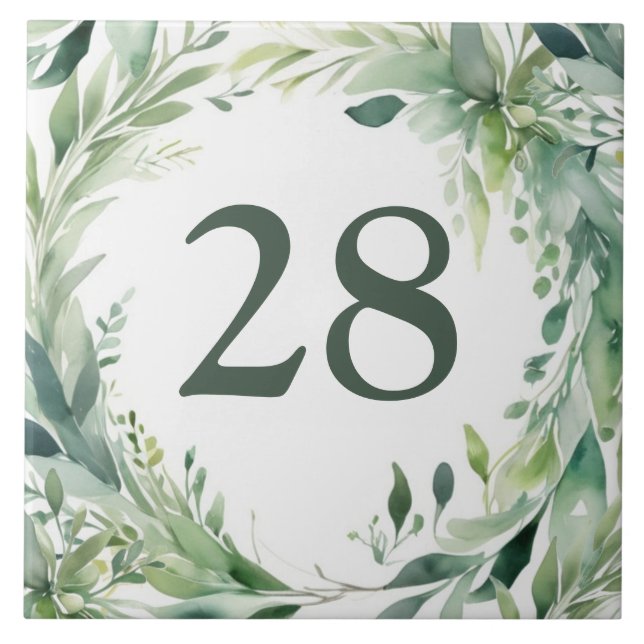 Brist på Gröntar Anpassningsbar House Number Plate Kakelplatta (Framsidan)