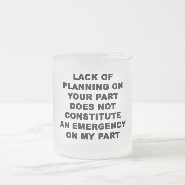 Brist på planering frostad glasmugg (Center)