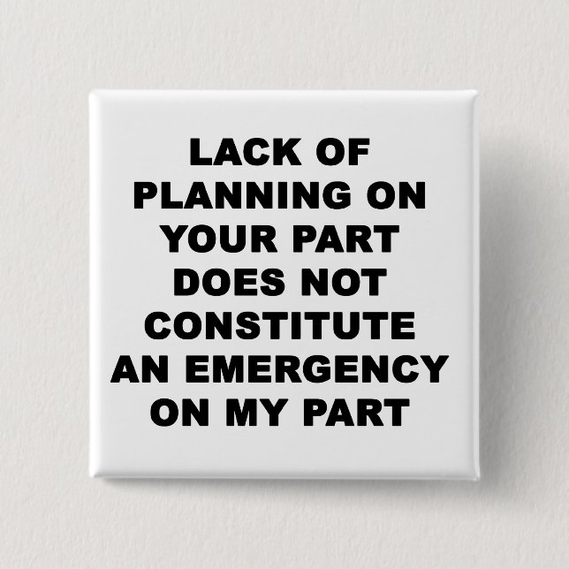 Brist på planering knapp (Framsida)