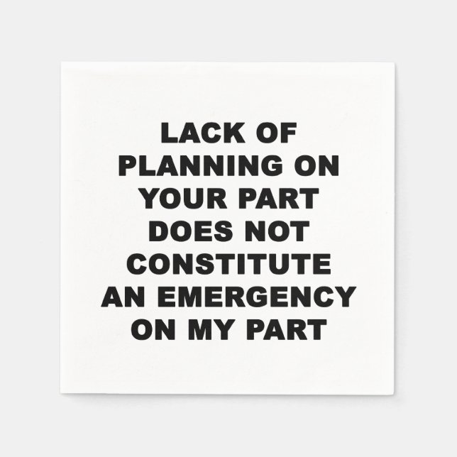 Brist på planering pappersservett (Framsidan)