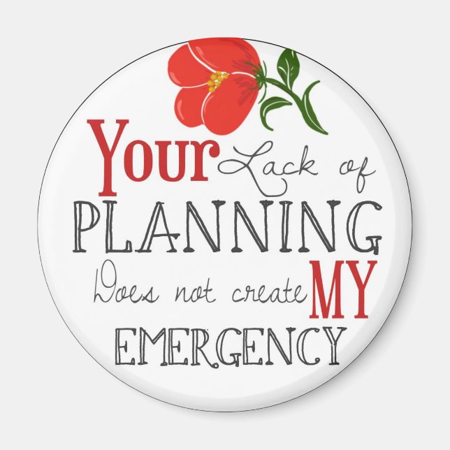 Brist på planeringslager magnet (Framsidan)