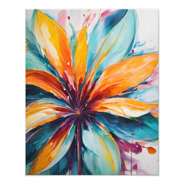 Brist på skönhet: Abstrakt Flower Art Fototryck (Framsidan)