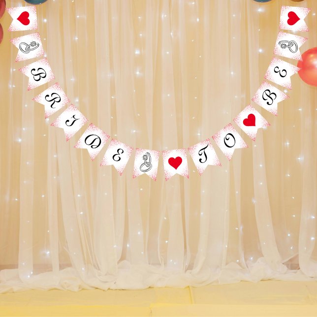 Brista att bli Möhippan Ro Guld Glitter Vimplar (Bridal Shower Rose Gold Glitter Bunting Flag)