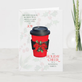 Brista Latte Full of Joy Coffee Cup Seasonal Cheer Helgkort