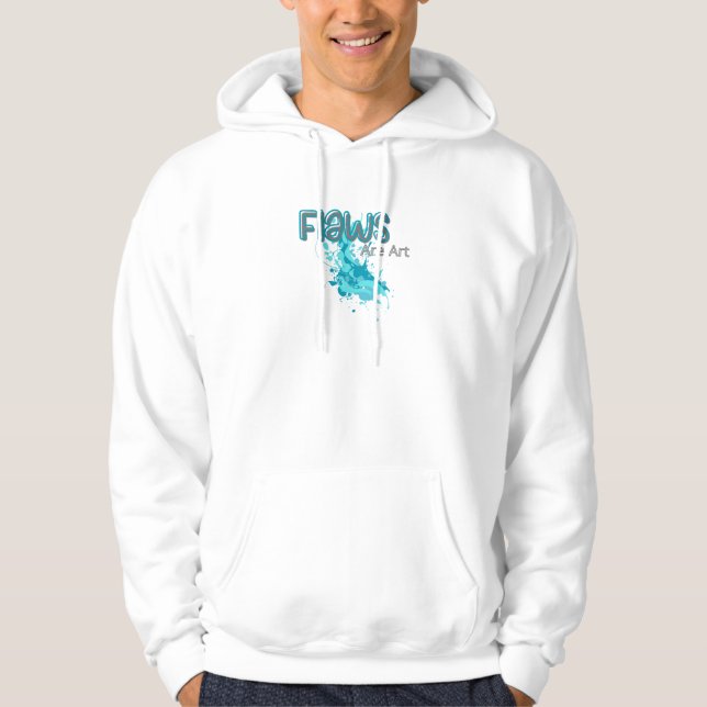 Brister Är Konst – Inspirerande Abstrakt Blå Splas Hoodie (Framsida)