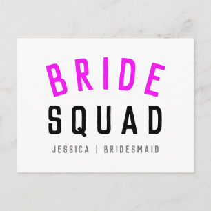 Bristfällig ruta  Modern Bachelorette Bridesmaid-R Vykort