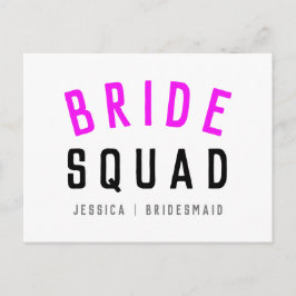 Bristfällig ruta| Modern Bachelorette Bridesmaid-R Vykort