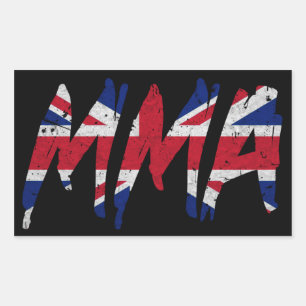 Bristish Flagga MMA Sticker Rektangulärt Klistermärke