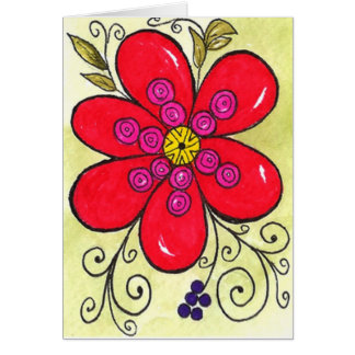 Bristning av blom hälsningskort