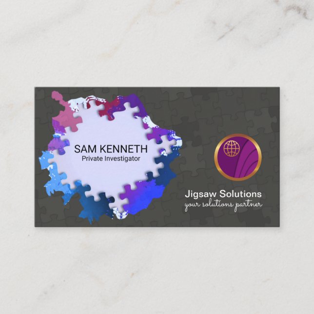 Bristning av den ljusa privata utredaren för visitkort (Framsida)