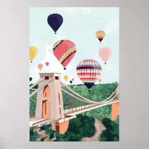 Bristol Art Print, Luftballong Wall Art, Clift Poster
