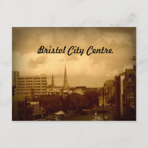 Bristol City Center. I Sepia. Vykort