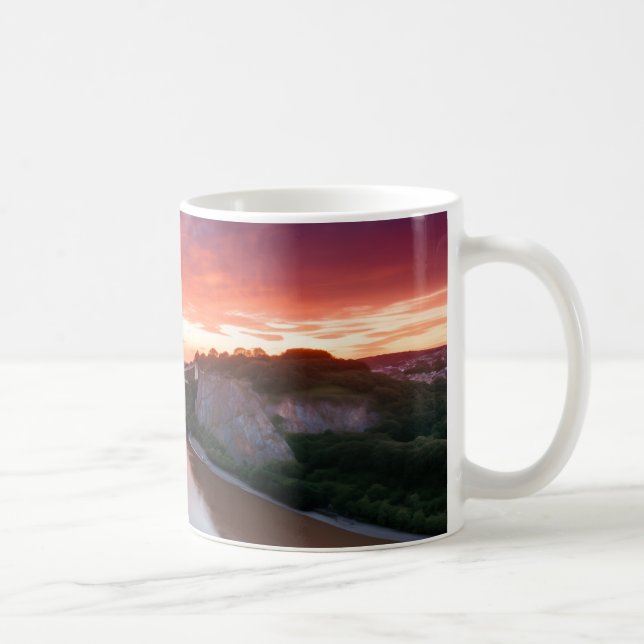Bristol Clifton Suspension Bridge vid Sunset Mugg (Höger)