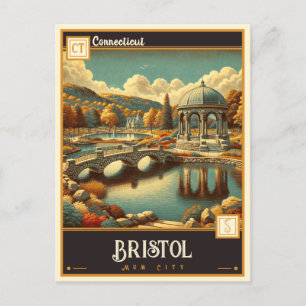 Bristol, Connecticut VINTAGE Vykort