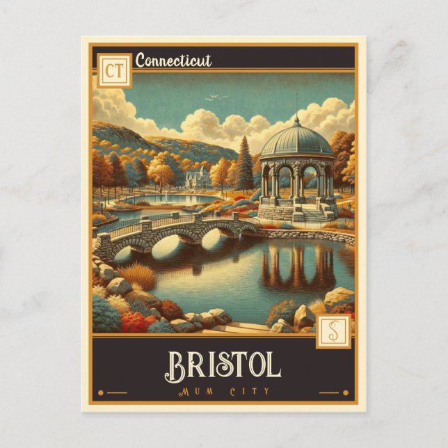 Bristol, Connecticut | VINTAGE Vykort (Framsida)