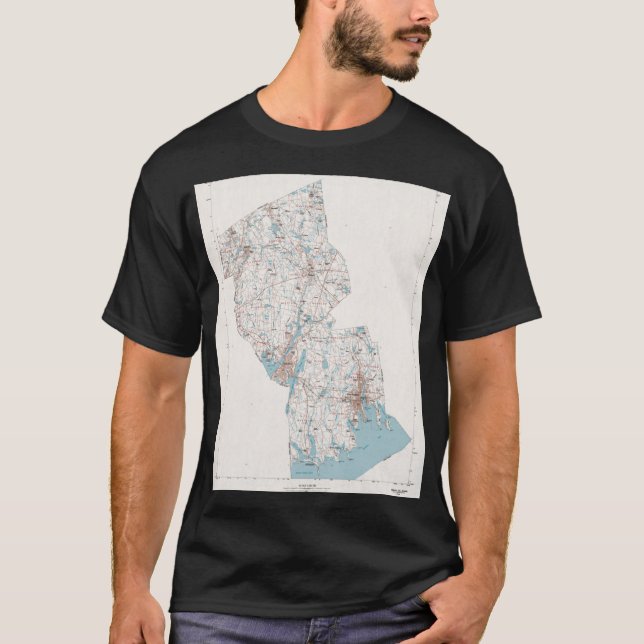 Bristol County MORSA Karta 1980 Southern Massachus T Shirt (Framsida)