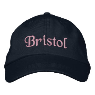 Bristol Embroized Baseball Cap Hat Rosa Grått Broderad Keps