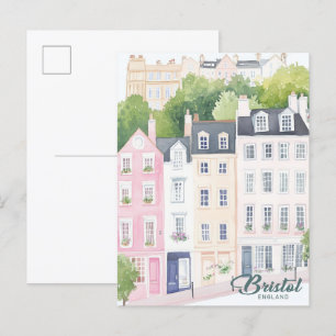 Bristol England Gouache Paint Illustration Travel Vykort