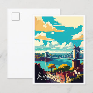 Bristol England Konst vintage resillustration Vykort
