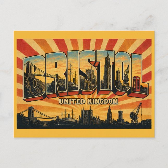 Bristol England Kreativ hamnstad Vykort (Framsida)