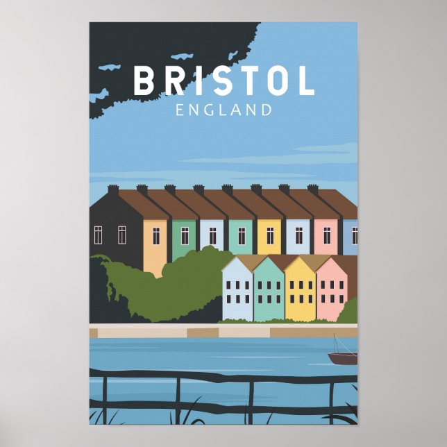 Bristol England Retro Travel Art Vintage Poster (Framsidan)