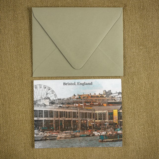 Bristol England UK Panorama View Vykort (bristol england vintage travel postcard)