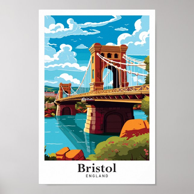 Bristol England Vintage resor Porträtt Poster (Framsidan)