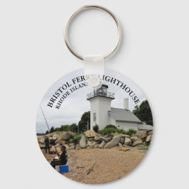 Bristol Ferry Lighthouse, Rhode island Keychain Nyckelring