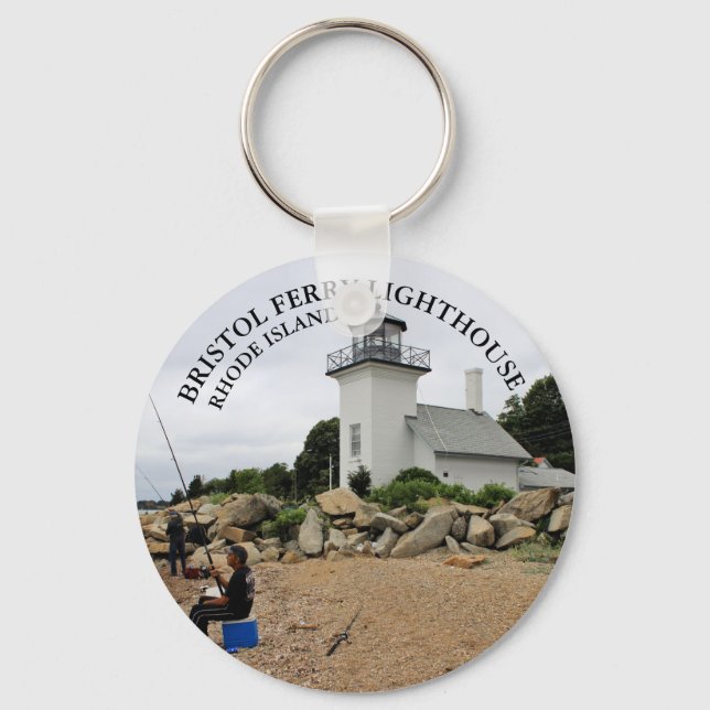 Bristol Ferry Lighthouse, Rhode island Keychain Nyckelring (Framsida)