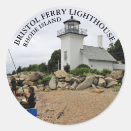 Bristol Ferry Lighthouse Rhode island Stickers Runt Klistermärke