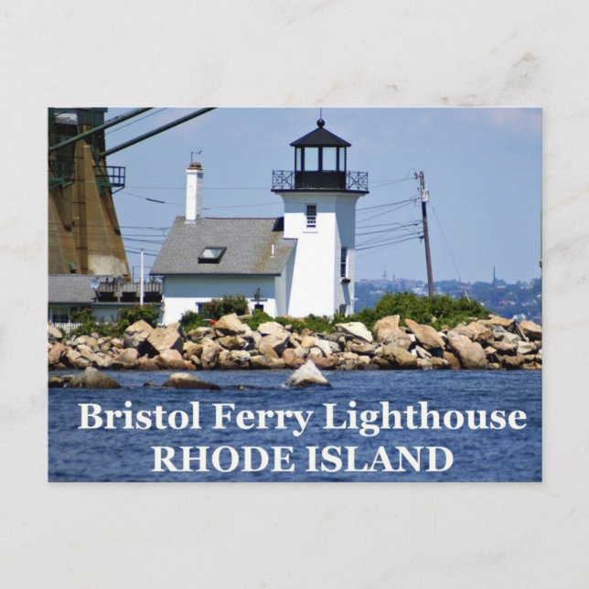 Bristol Ferry Lighthouse, Rhode island vycard Vykort (Framsida)