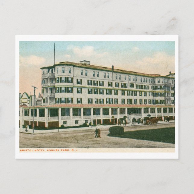 Bristol Hotel, Asbury Park, NJ Vintage Vykort (Framsida)