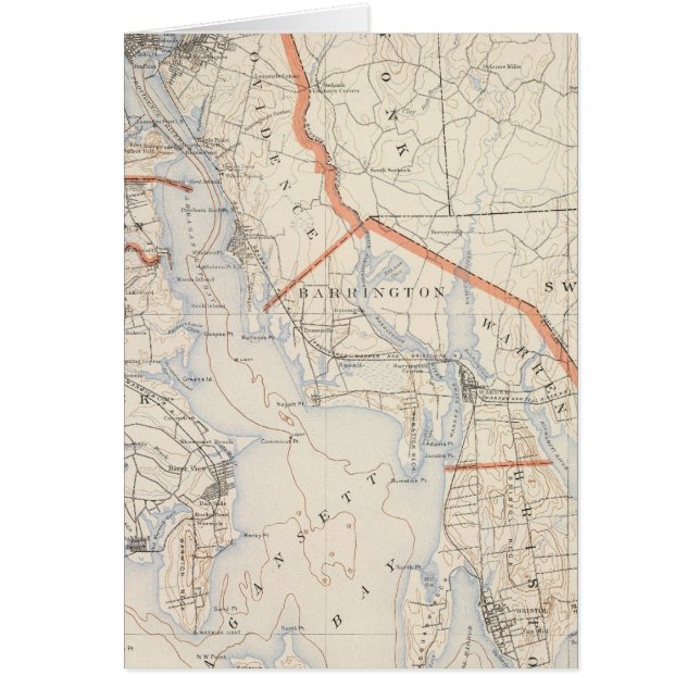 Bristol Land, Rhode island Hälsningskort (Framsidan)