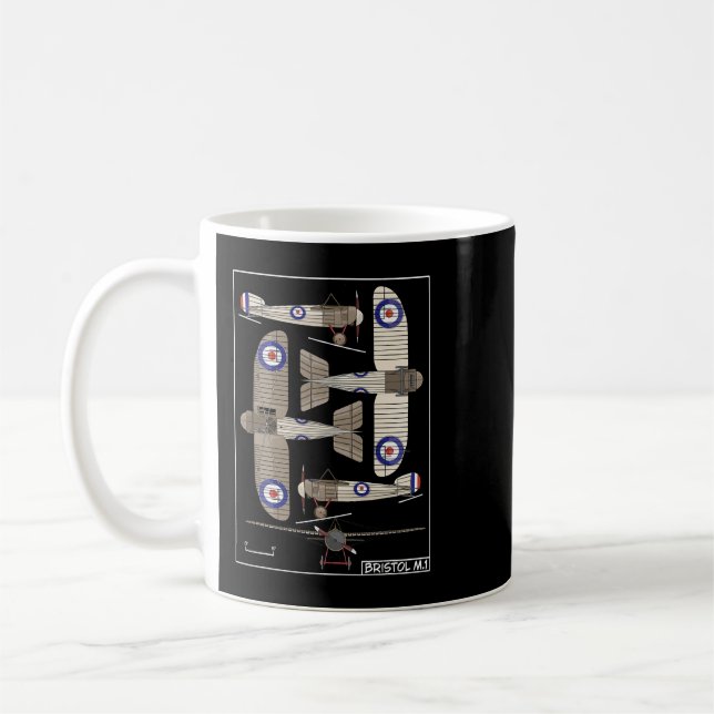 Bristol M.1 Monoplan Scout British WW1 Fighter Pl Kaffemugg (Vänster)