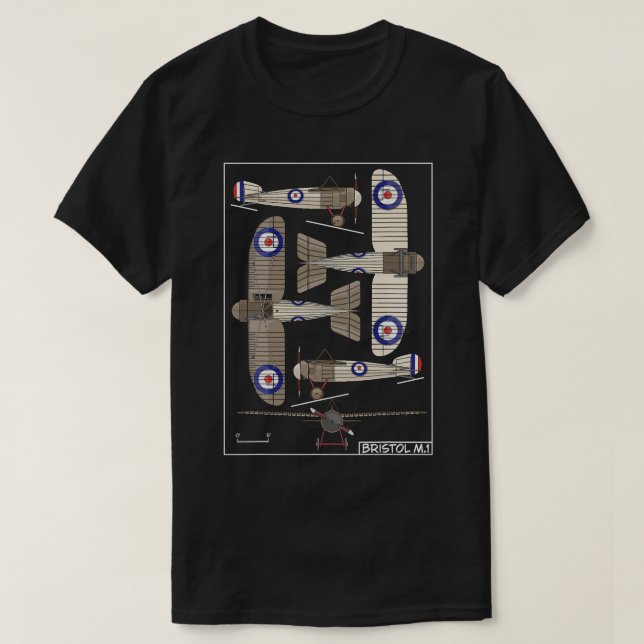 Bristol M.1 Monoplan Scout British WW1 Fighter Pl T Shirt (Design framsida)