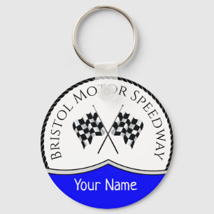 BRISTOL MOTORBANA - CHECKERD-FLAGGA NYCKELRING