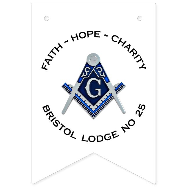 Bristol nr 25 Masonic Bunting Banner Vimplar (Första flaggan)