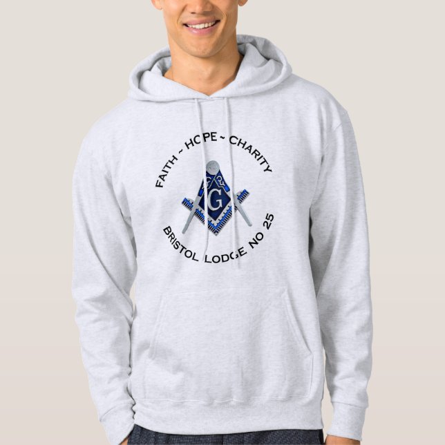 Bristol nr 25 Masonic Manar apparhodie Hoodie (Framsida)