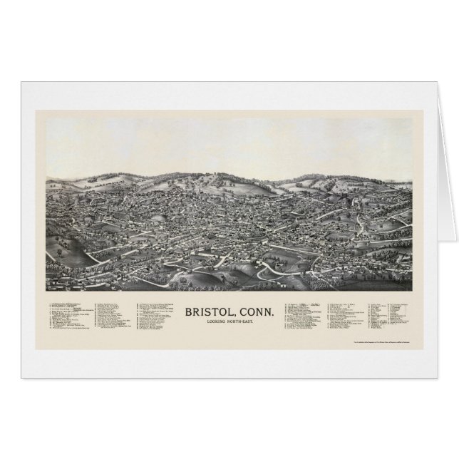 Bristol panorama- karta för CT - 1889 Hälsningskort (Framsidan Horizontal)