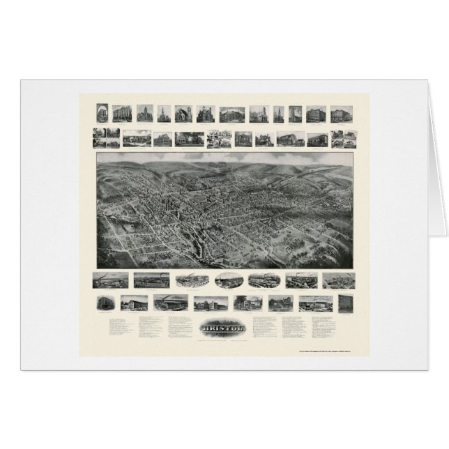 Bristol panorama- karta för CT - 1907 Hälsningskort (Framsidan Horizontal)