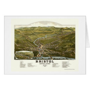 Bristol panorama- karta för NH - 1884 Hälsningskort