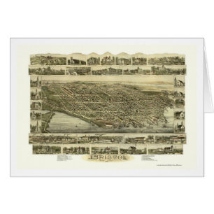 Bristol panorama- karta för RI - 1891 Hälsningskort